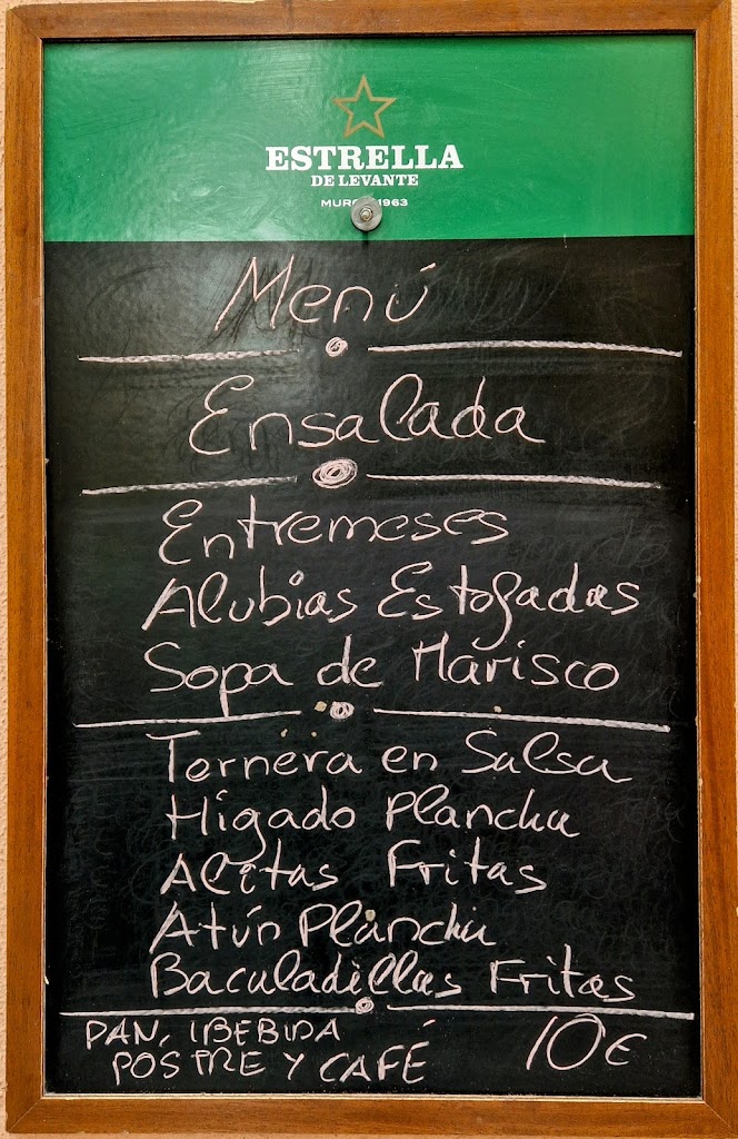 Cerveceria Paquito — Carta