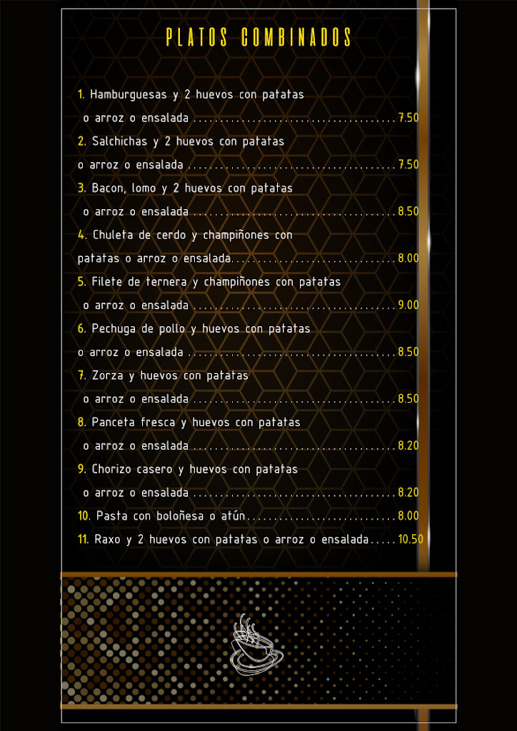 Bar Restaurante Andalucia — Carta