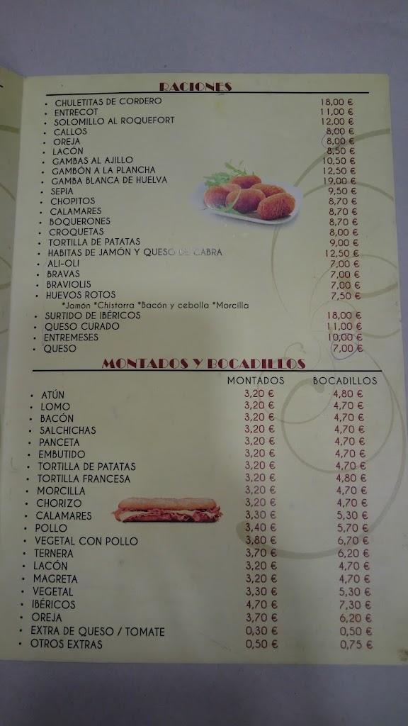 Restaurante Donana II — Carta