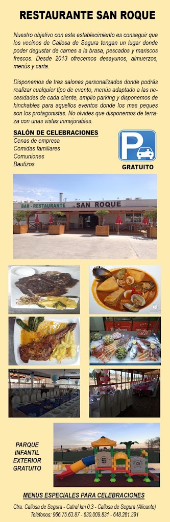 Bar Restaurante San Roque Catral — Carta