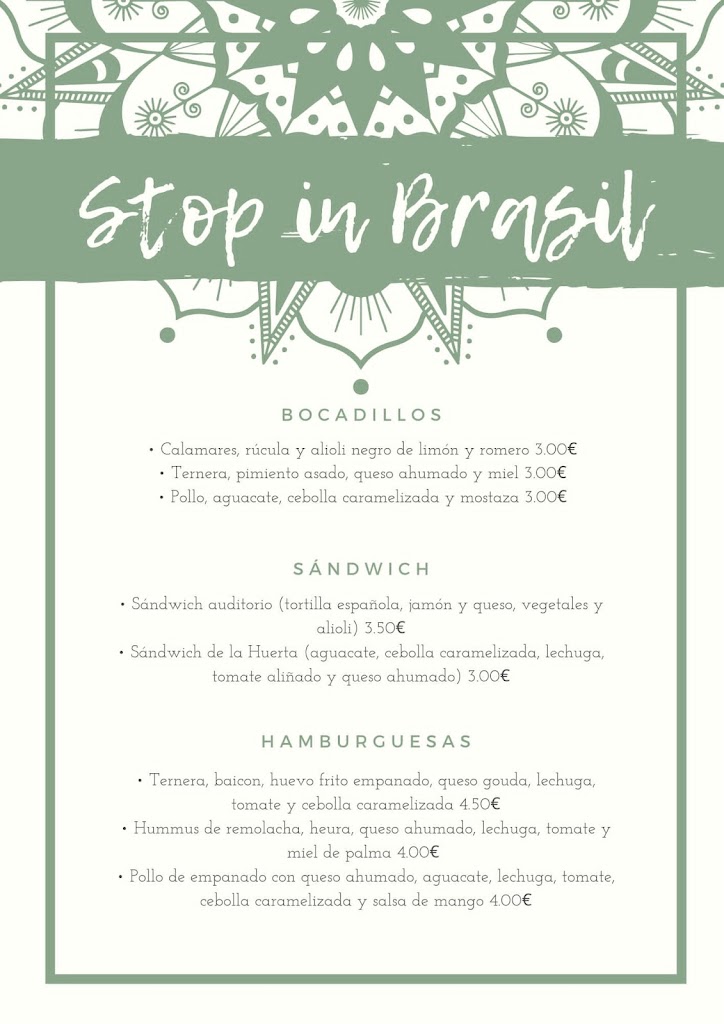 Restaurante Stop in Brasil — Carta