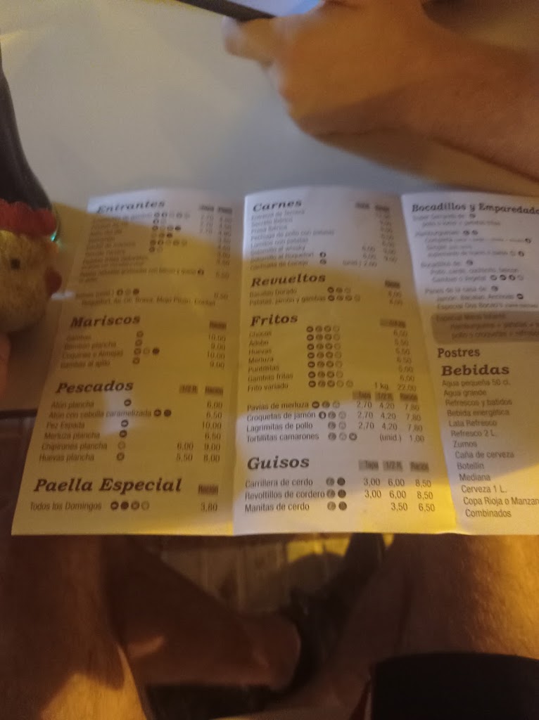 Bar Dos bocao's — Carta