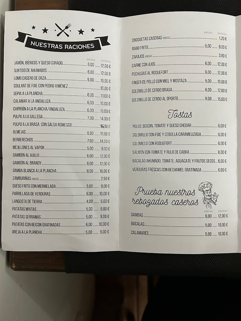 Restaurante Victoria. — Carta