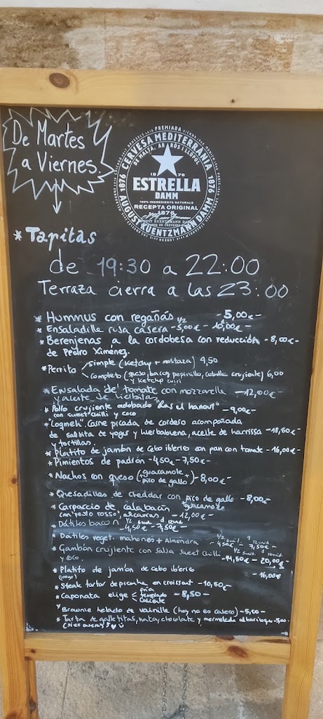 Bar Rita — Carta