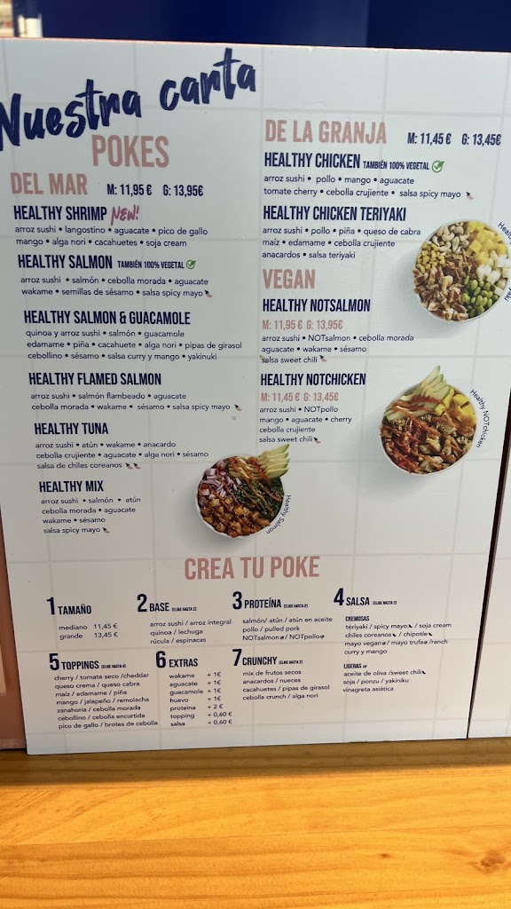 Healthy Poke Las Palmas — Carta