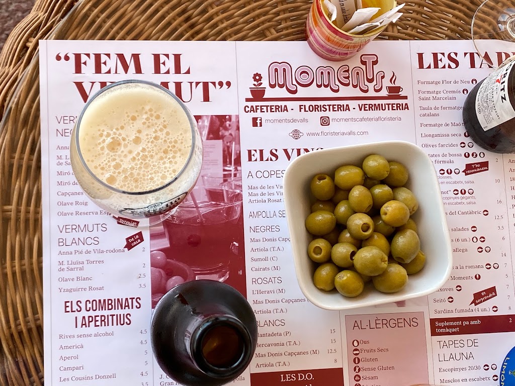 Moments Floristeria Cafeteria — Carta