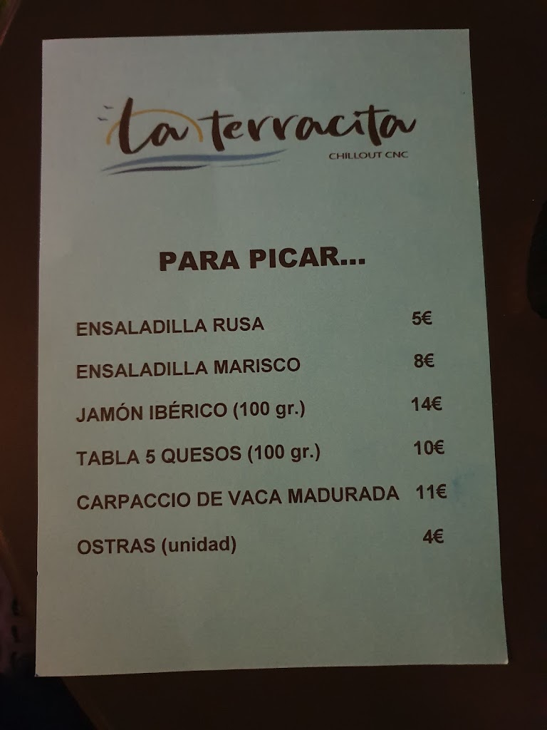 La Terracita Chillout CNC — Carta