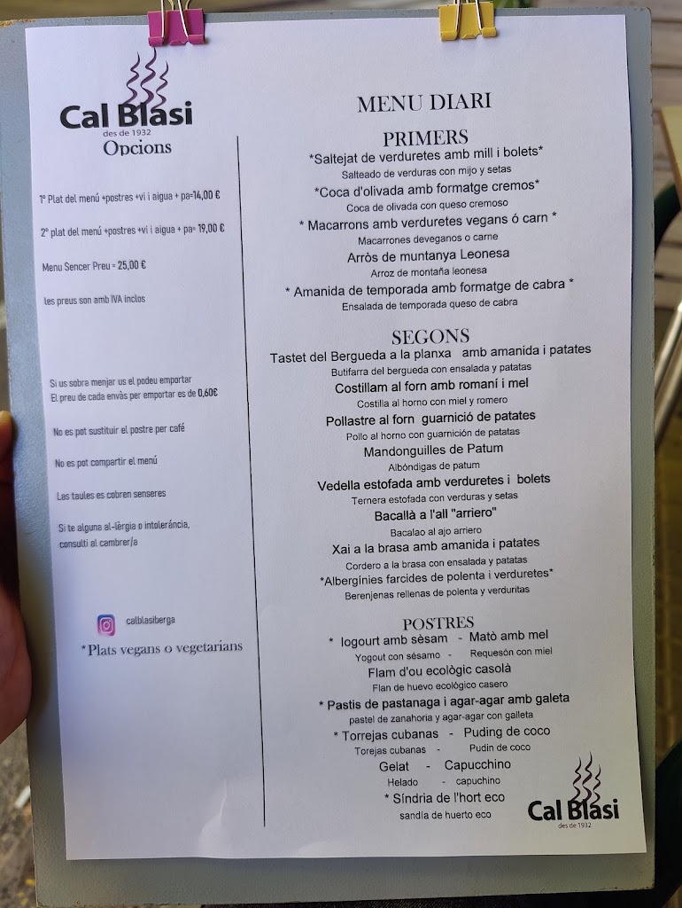 Restaurante Corpus — Carta
