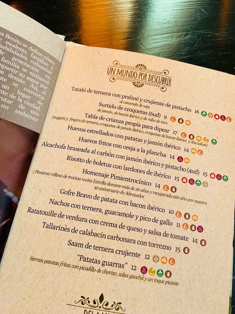 Abrasador Casa Benito — Carta