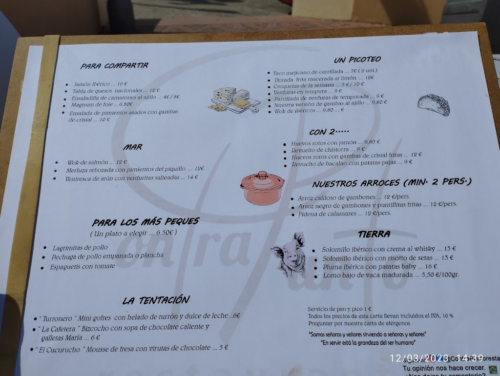 ContraPunto Tapas — Carta