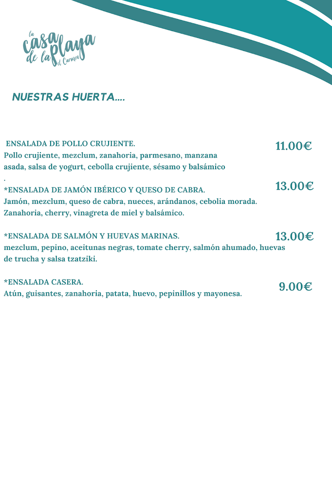 La casa de la playa San Antonio — Carta