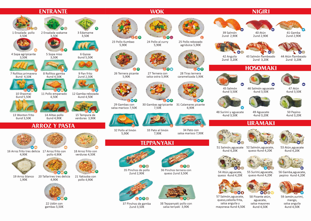 Yi Sushi — Carta