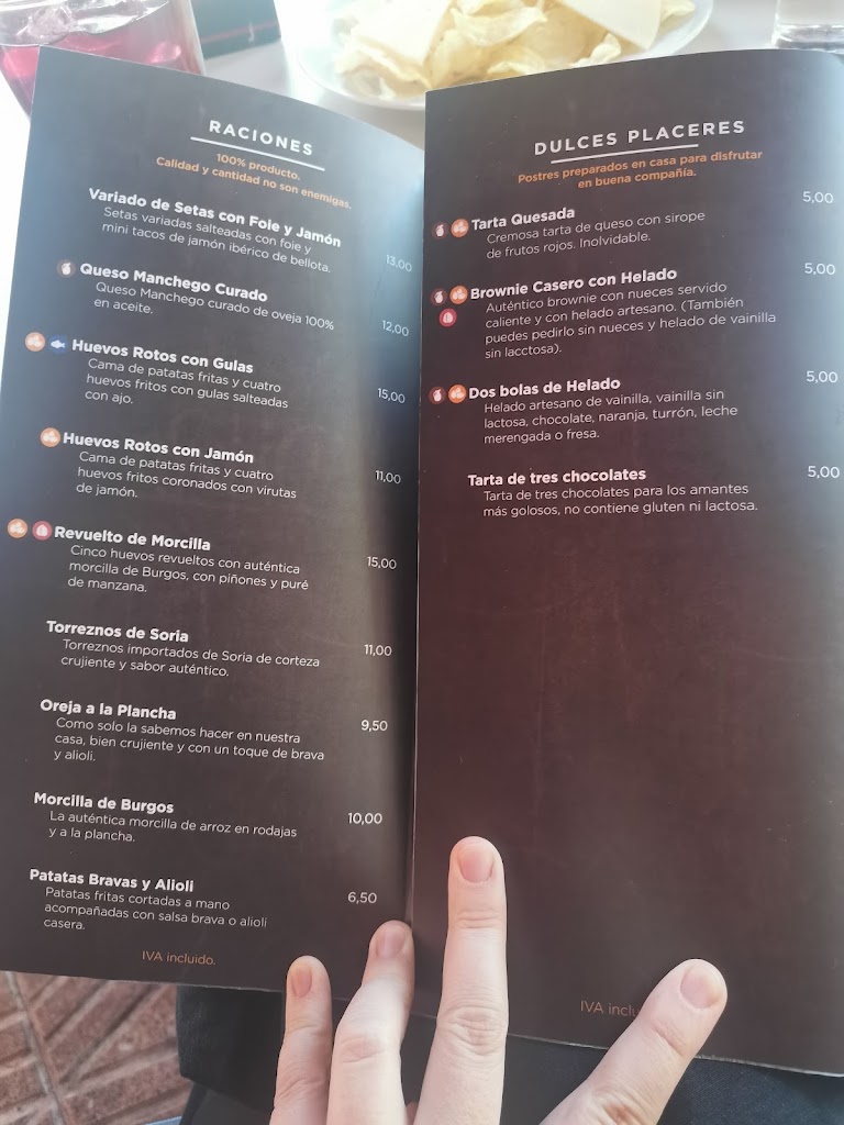 Picazo Restaurante — Carta