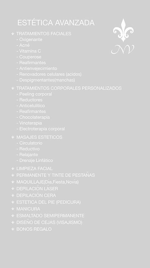 Gabinete de Estetica Nuria Valera — Carta