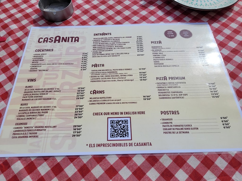 Casanita — Carta