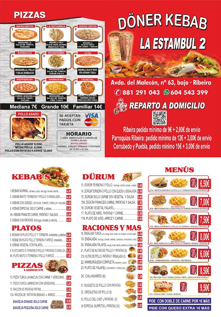 Kebab La Estambul 2 — Carta