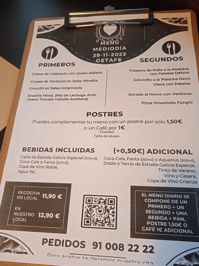 Restaurante LaPoza Getafe — Carta