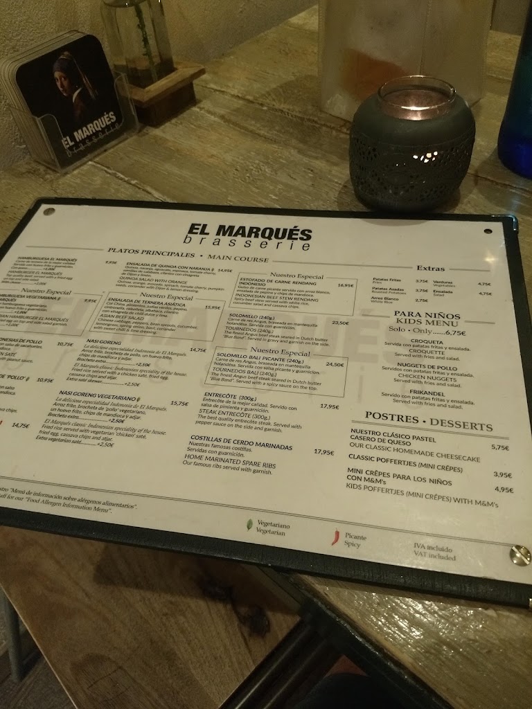 Brasserie El Marques — Carta
