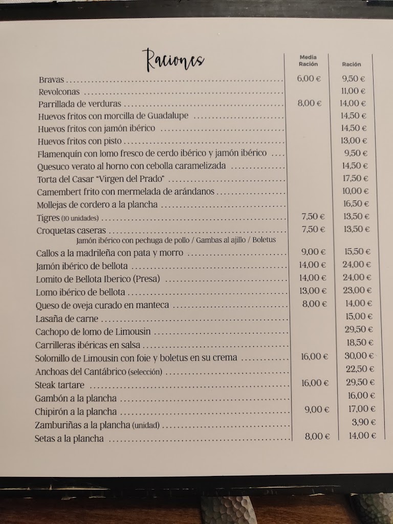 La Taberna Del Loco — Carta