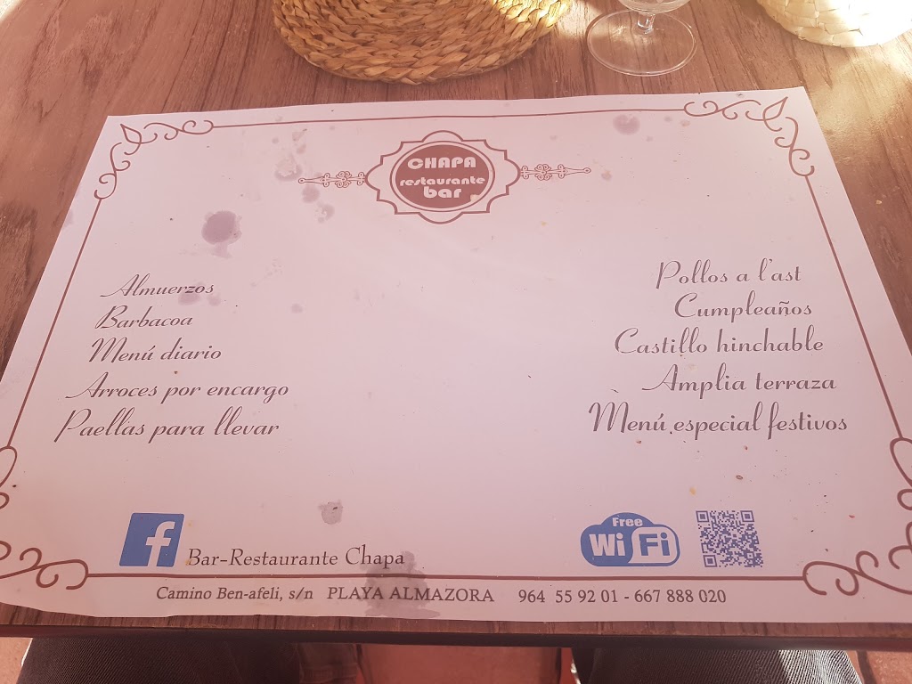 Bar Chapa — Carta