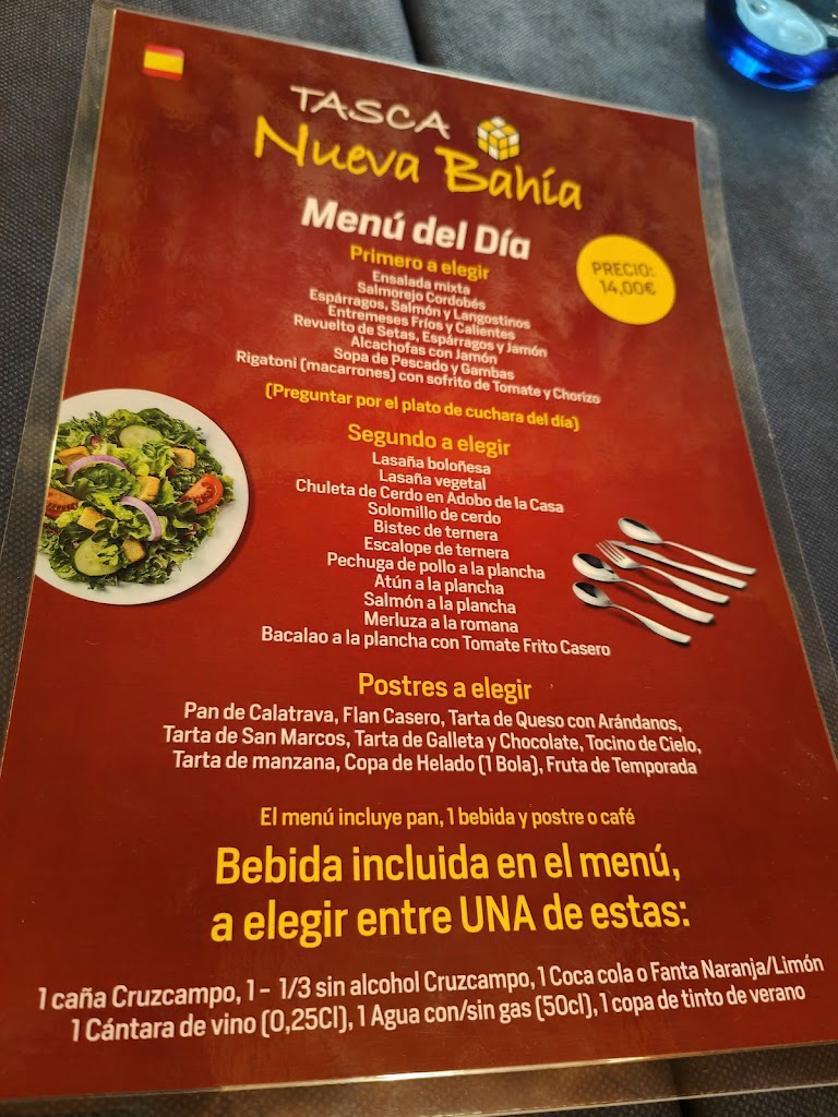 Restaurante Tasca Nueva Bahia — Carta