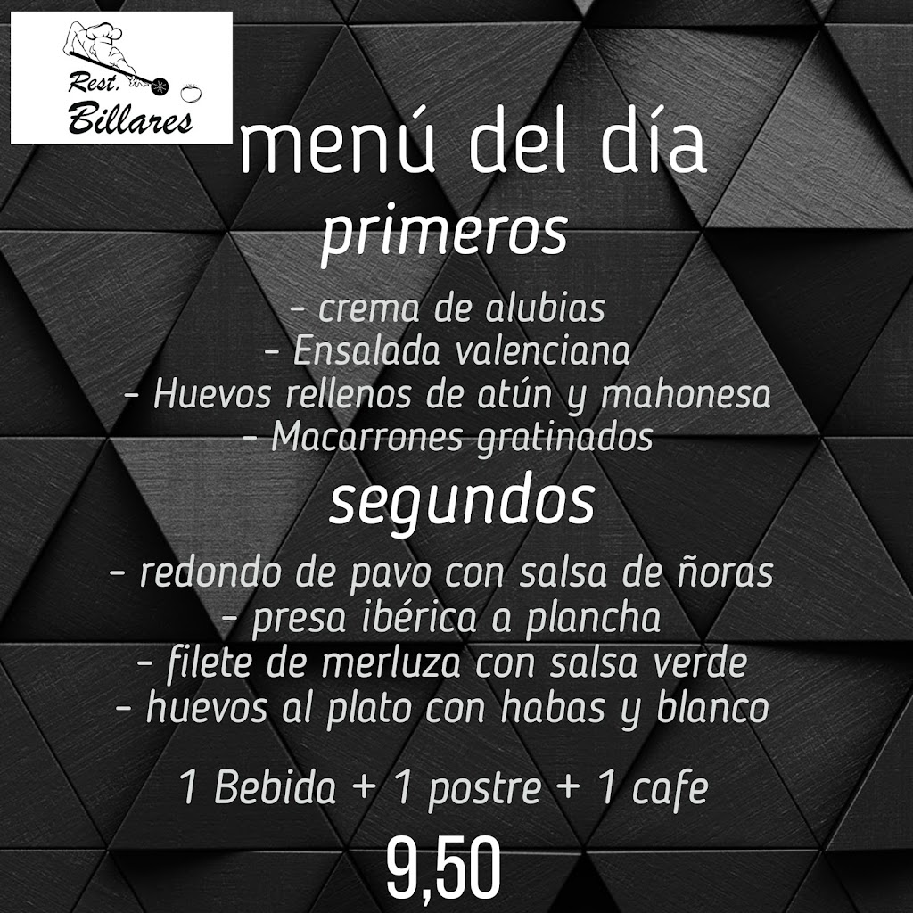 Bar Restaurante Billares — Carta