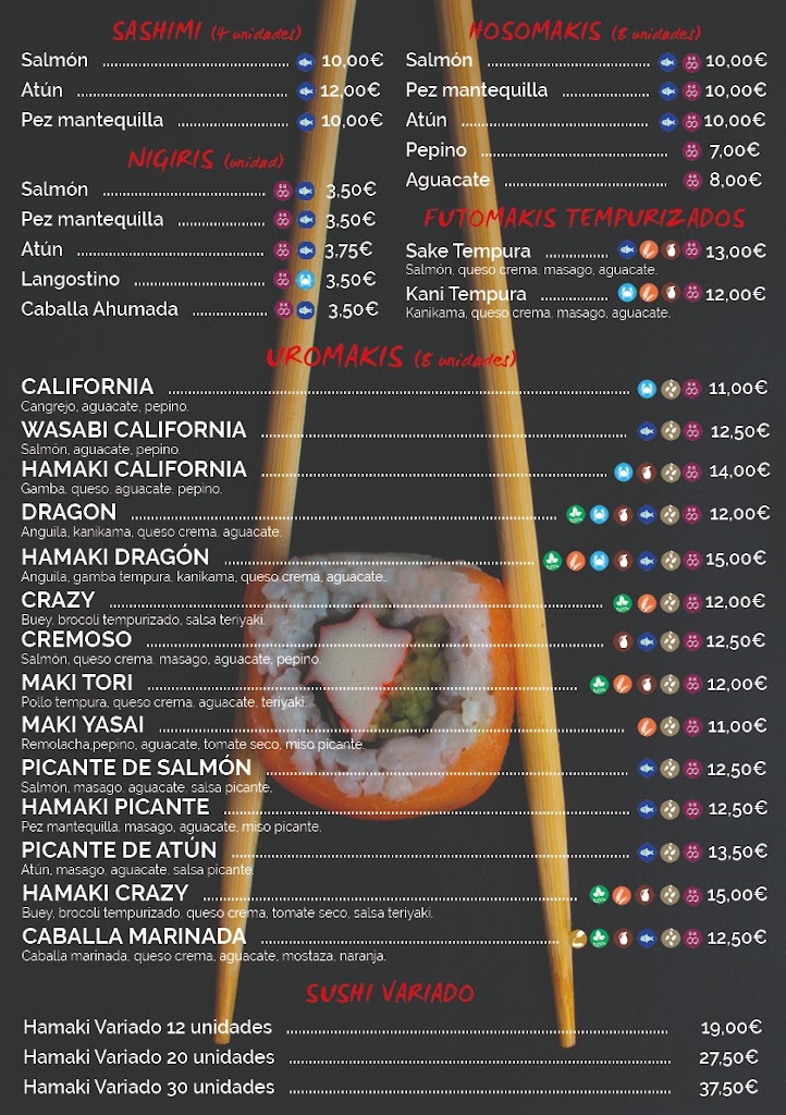 Restaurante Hamaki — Carta