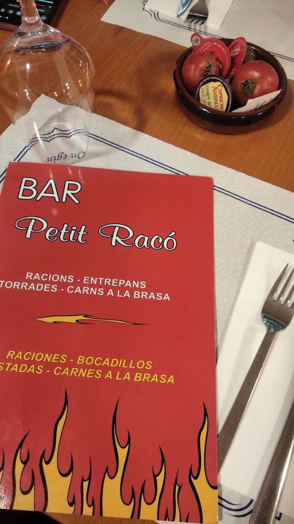 Bar Petit Raco — Carta