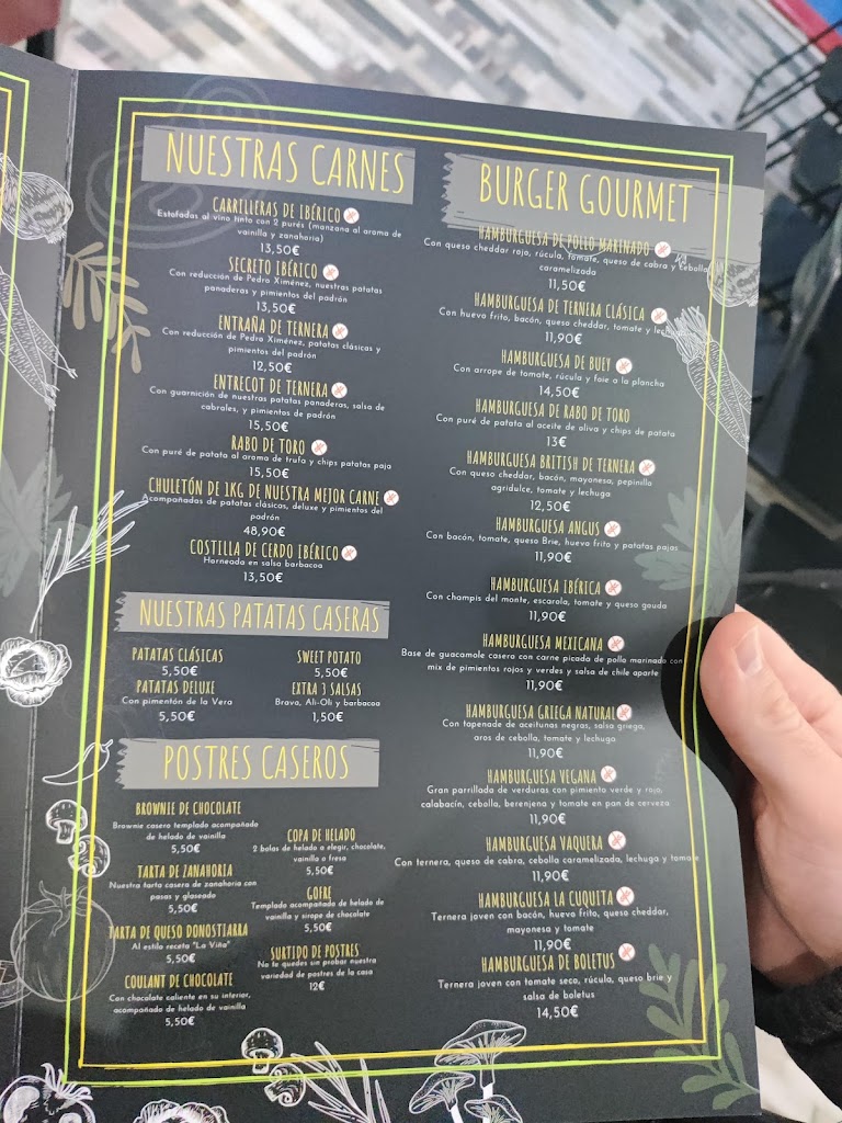 Restaurante La Burguesita — Carta