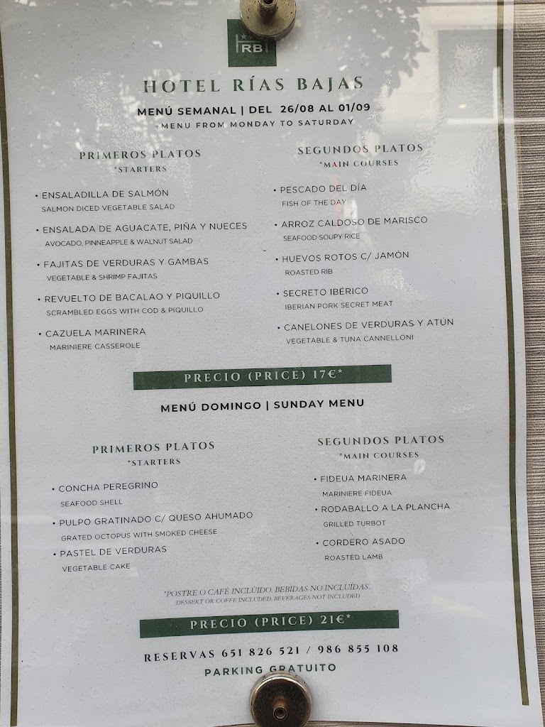 Restaurante Rias Bajas — Carta