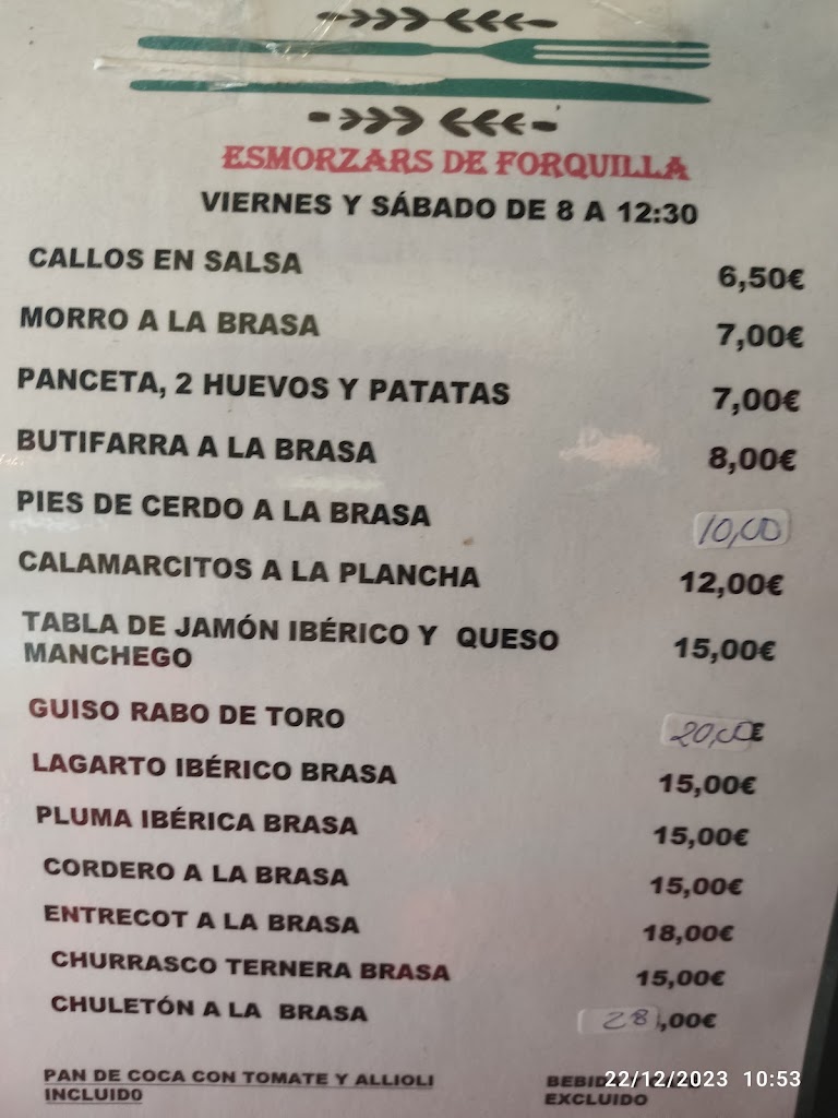 Restaurante Gepetto — Carta