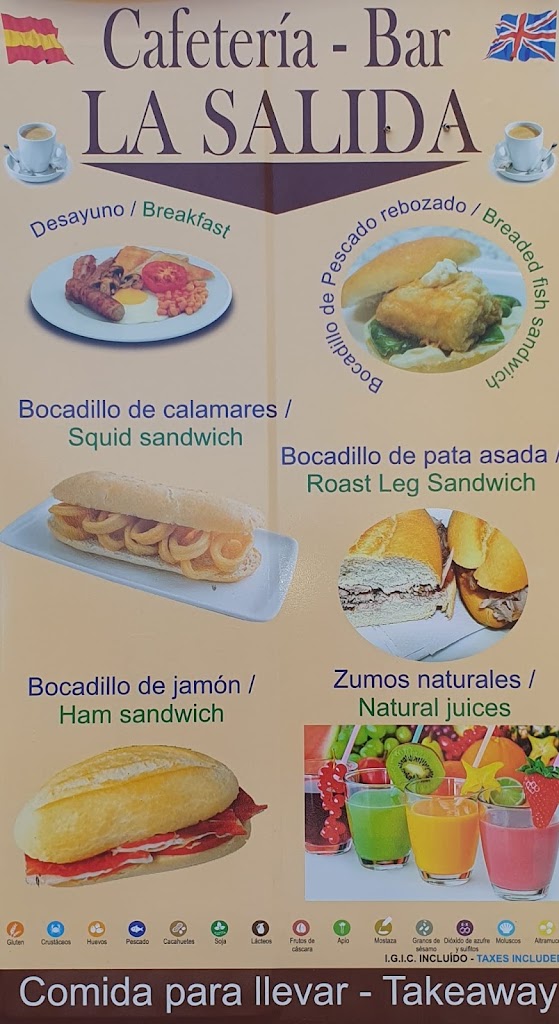 CAFETERIA - BAR LA SALIDA — Carta