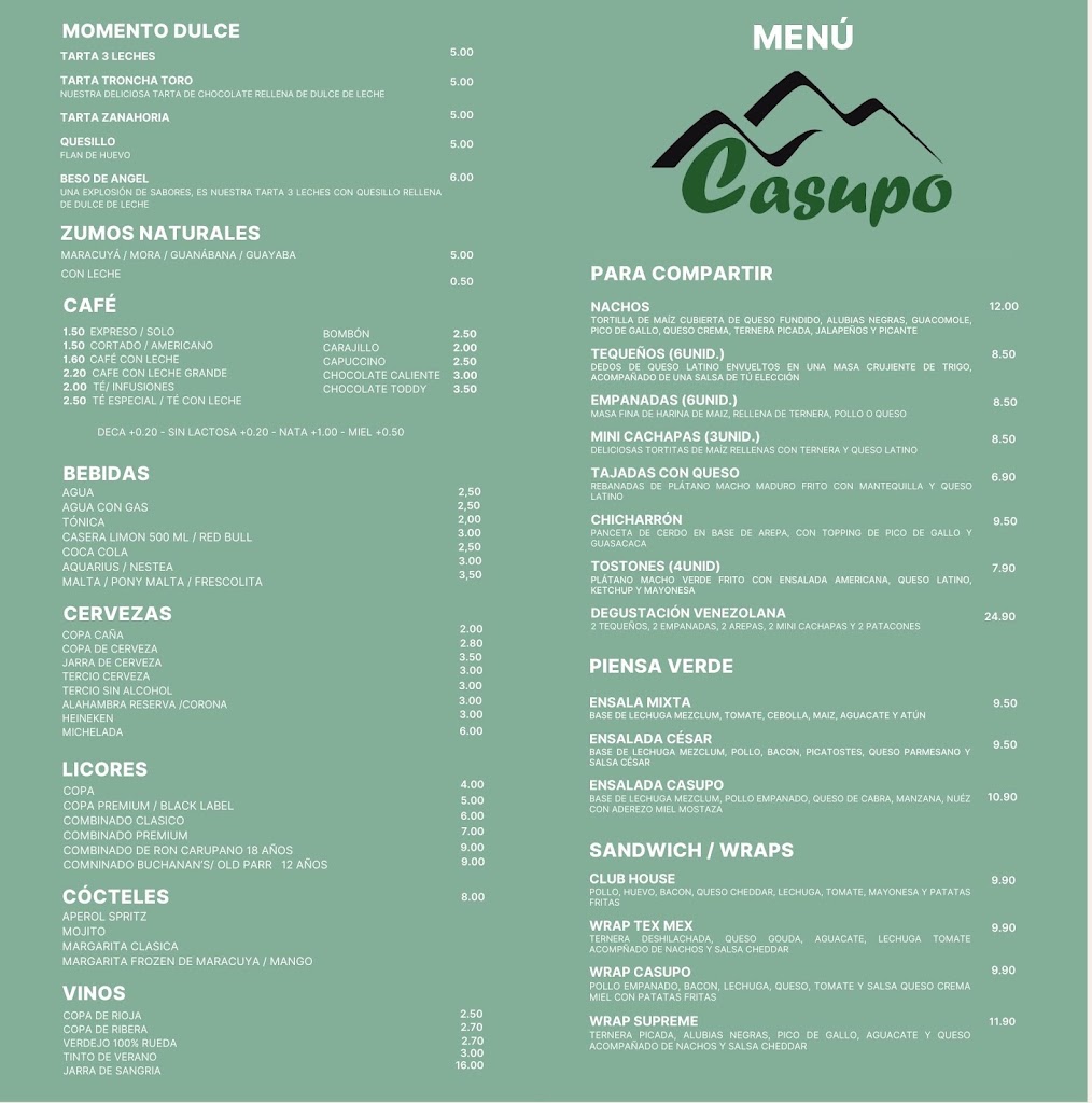 CASUPO SAN PEDRO — Carta
