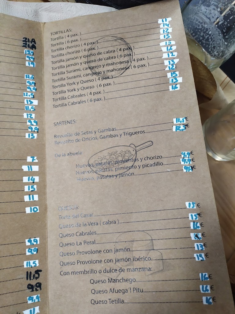 Cafe Bar Navia — Carta
