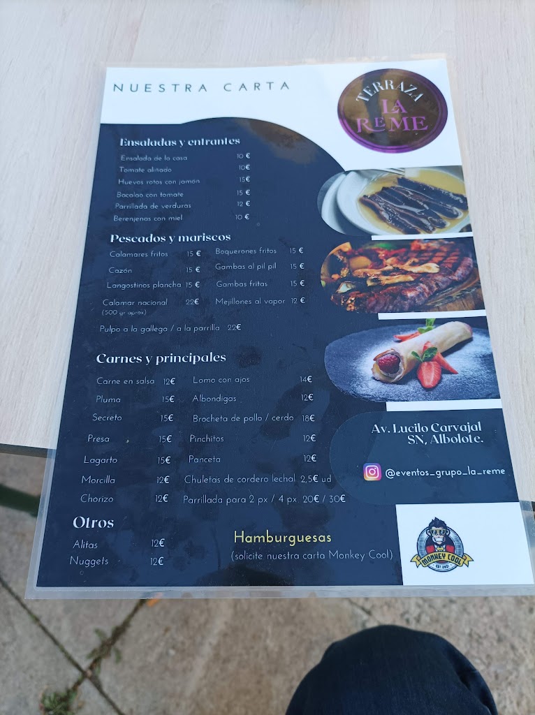 Terraza La Reme — Carta