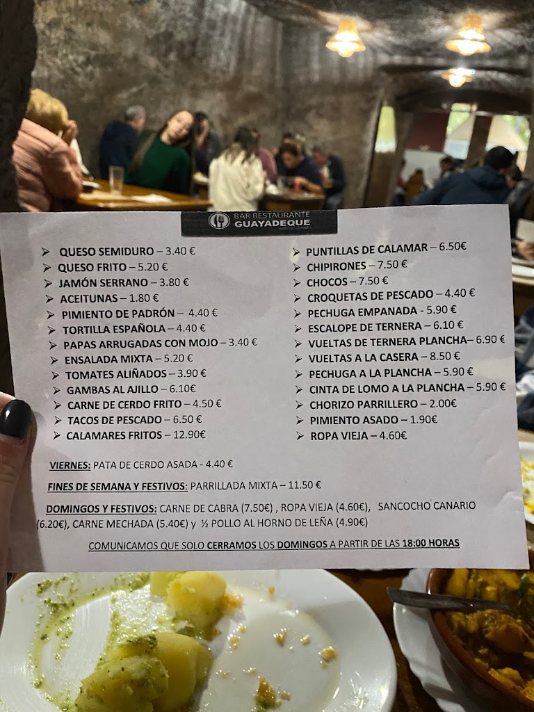 Bar Restaurante Guayadeque — Carta