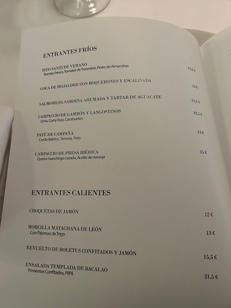 Magnolia Restaurante en Castro Urdiales — Carta