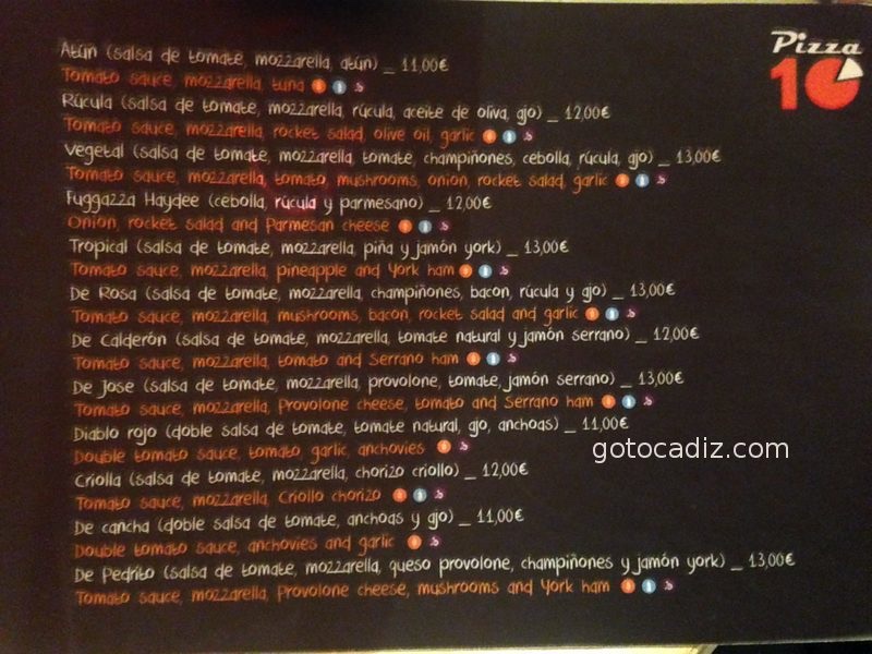 Bar Pizzeria-Pizza10 — Carta