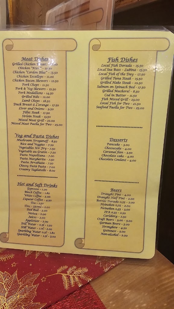 Bar El Rincon Canario — Carta