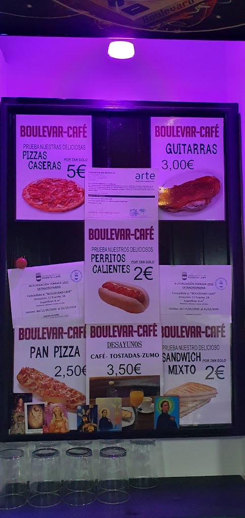 Boulevard Cafe & Copas. — Carta