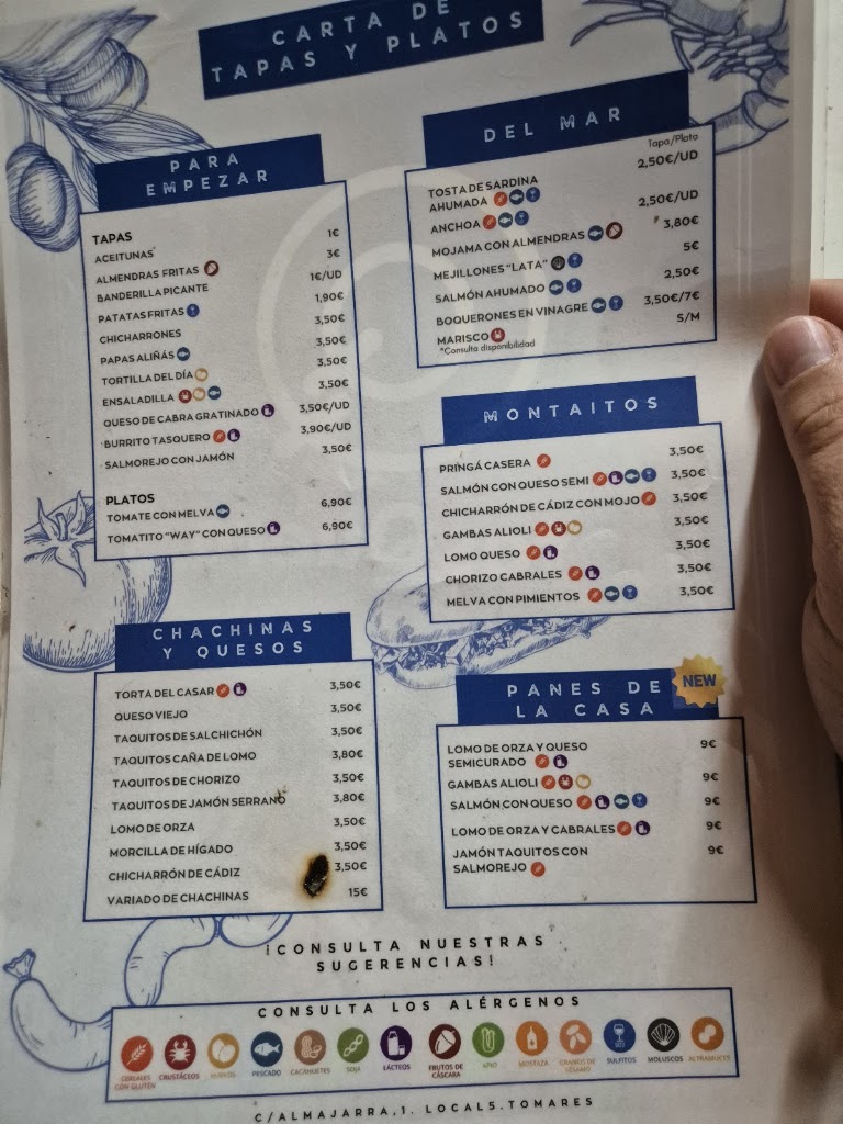 PepaJuana cafe-bar — Carta
