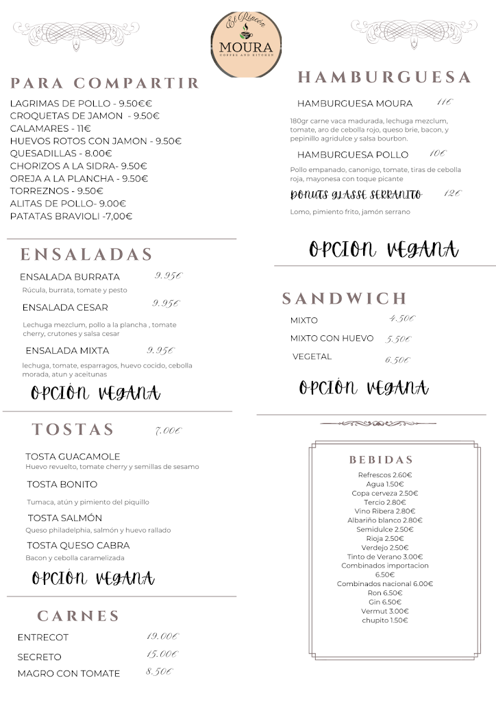 Moura - Coffee & Kitchen — Carta