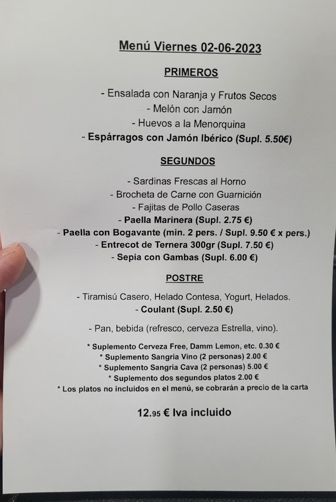 Restaurant El Raco de la Torrada — Carta