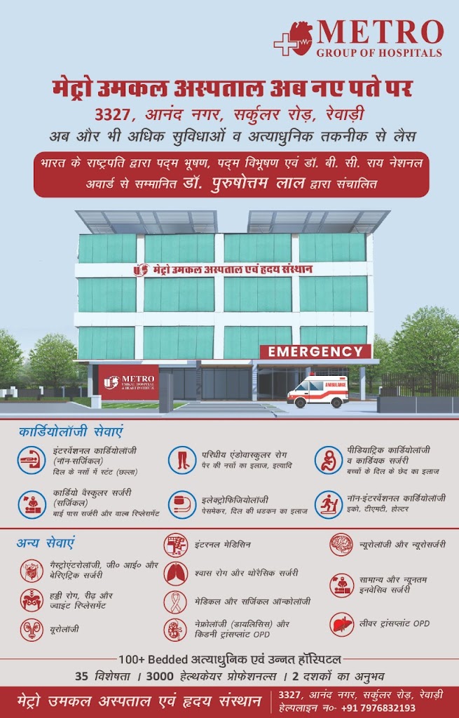 Dr. Metro Hospital Heart Institute Rewari Haryana Metro Umkal Hospital Best Heart Hospital In Rewari