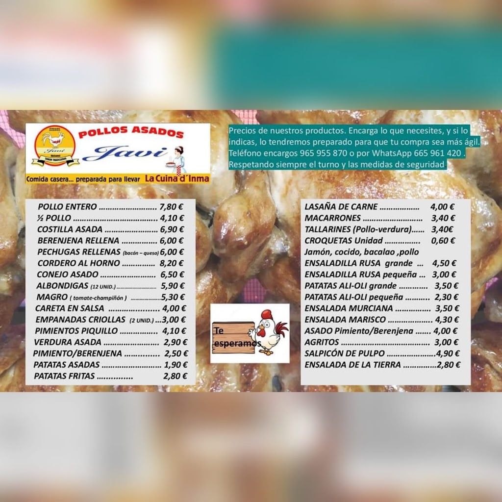 Pollos Asados Javi-La Cuina d'Inma — Carta
