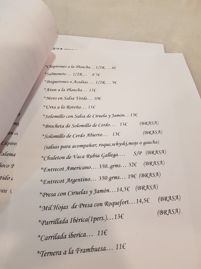 Restaurante Casa Martin — Carta