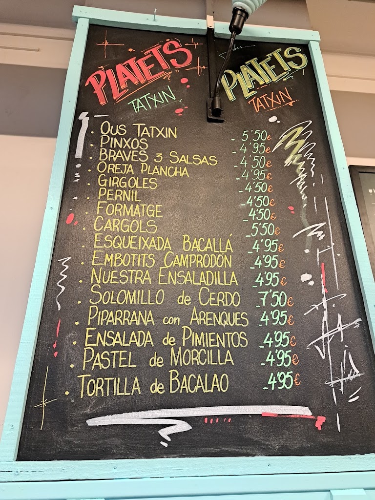 Taverna Tatxin Tatxin — Carta