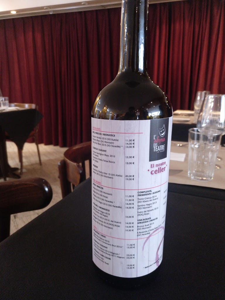 Restaurante L'Alegria del Teatre — Carta