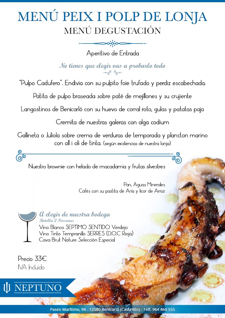 Restaurante Neptuno Benicarlo — Carta