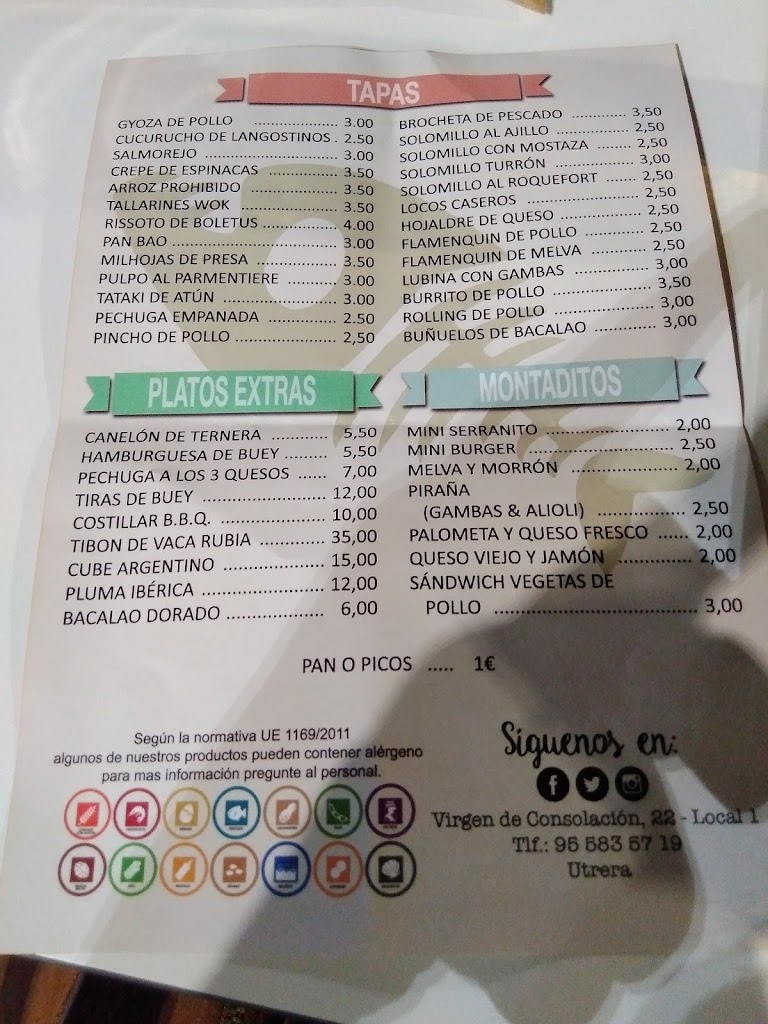 Cafeteria PIRANA — Carta